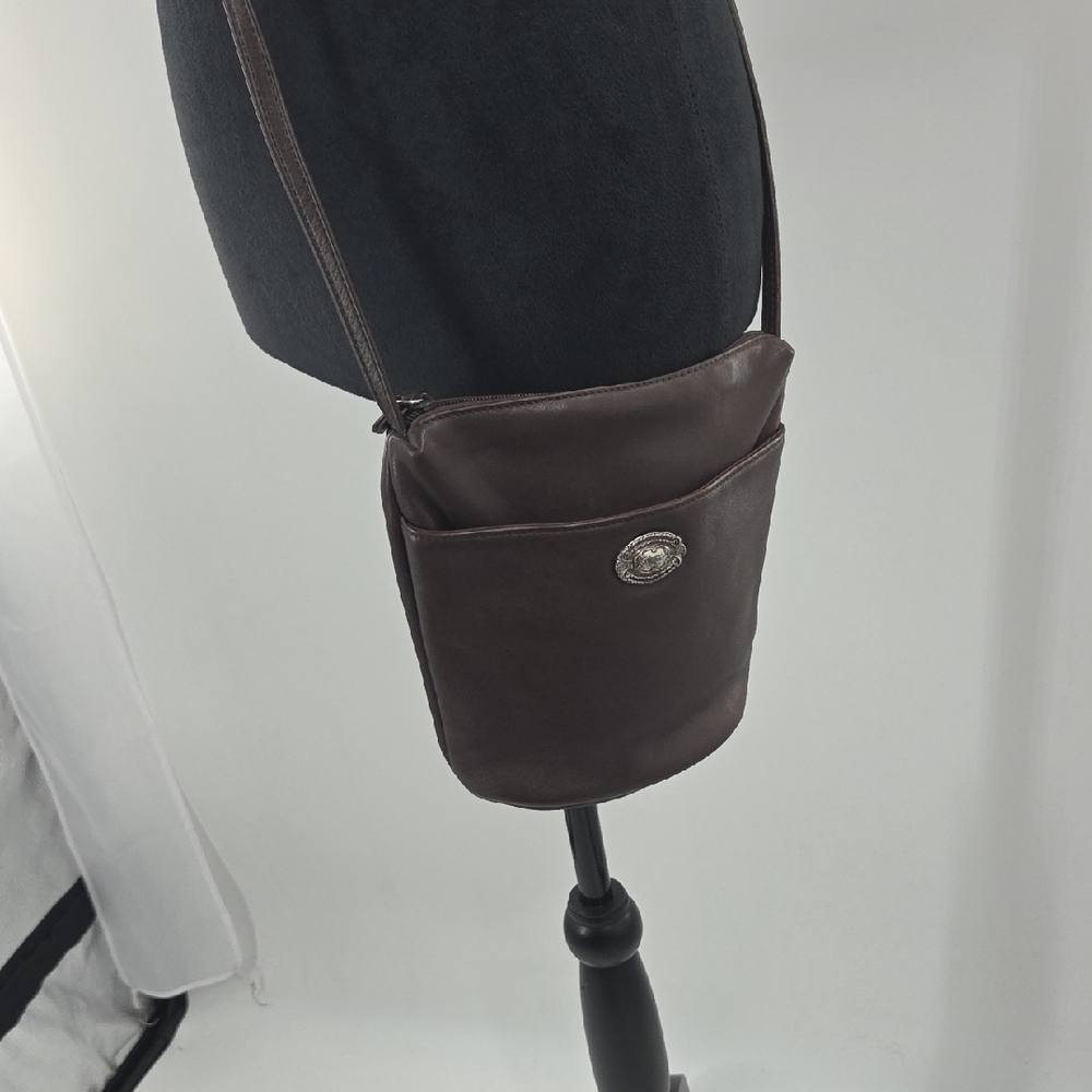 Small Dark Brown Fossil Leather Bag - Picture 7 of 16